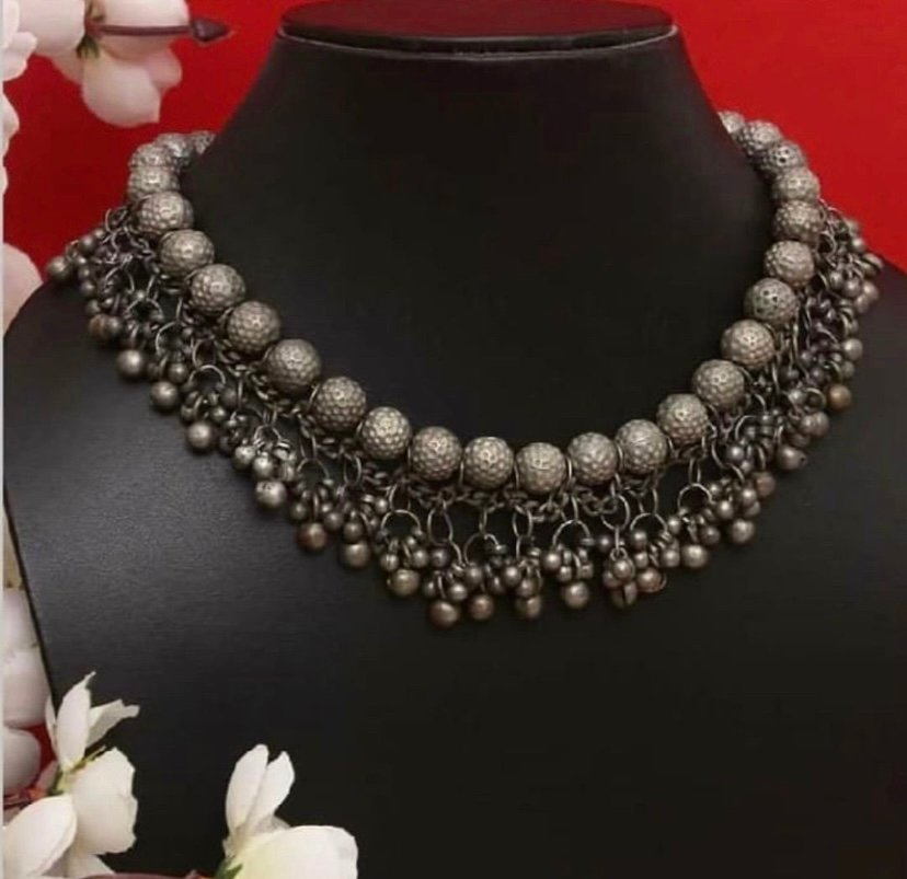 New Celebrity Inspired Black Polish Ghungroo Beads Choker Glam Junction