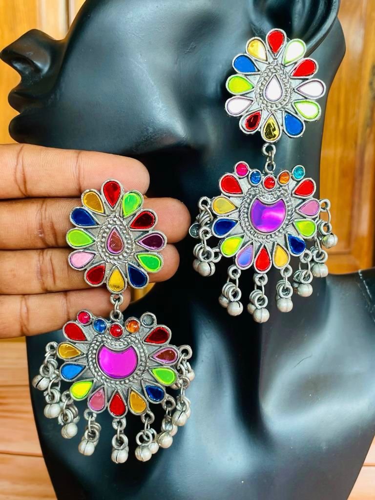 afghani mirror earrings