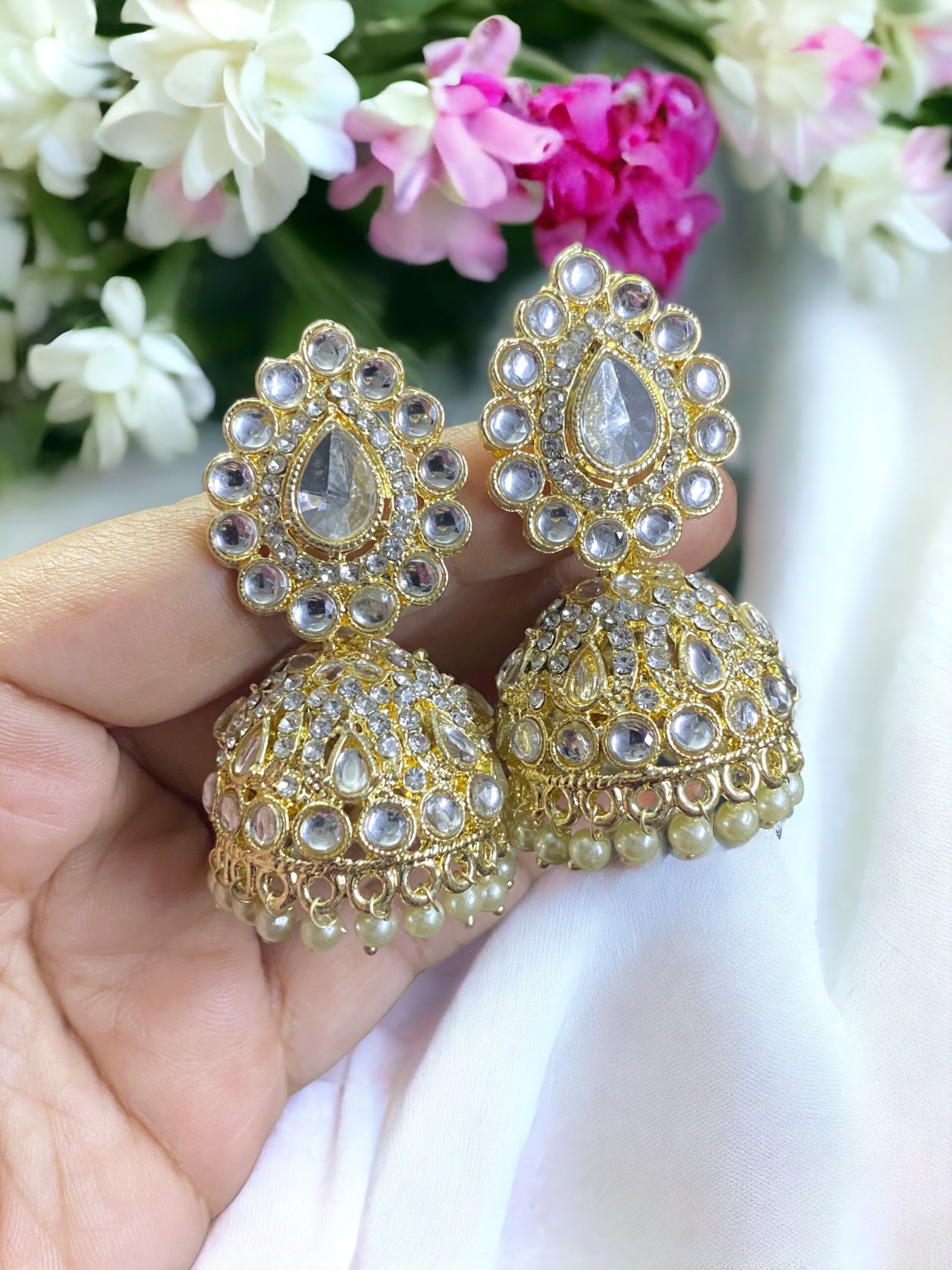 Indian Jhumka Earrings Latest Screw Back Peacock Design Gold Plated  Collections J21832